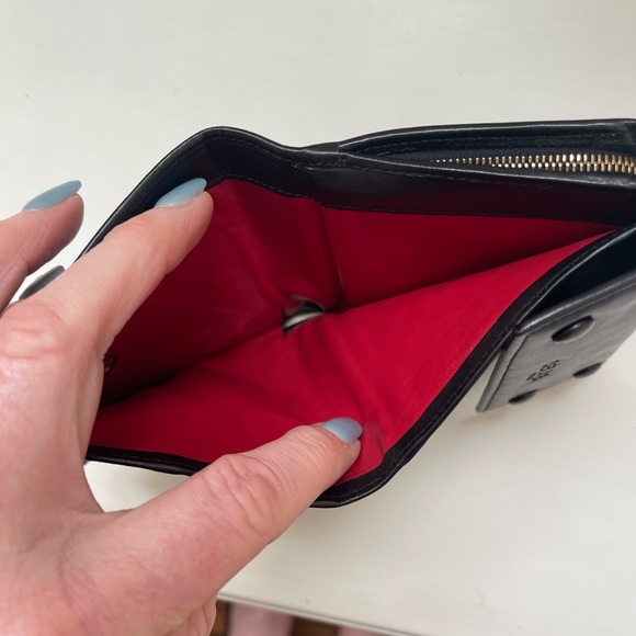 RARE and Like New Celine Black and Red Leather Wallet - Picture 6 of 11